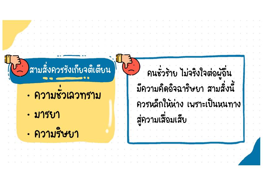 สามสิ่งควรรังเกียจติเตียน คำอธิบาย